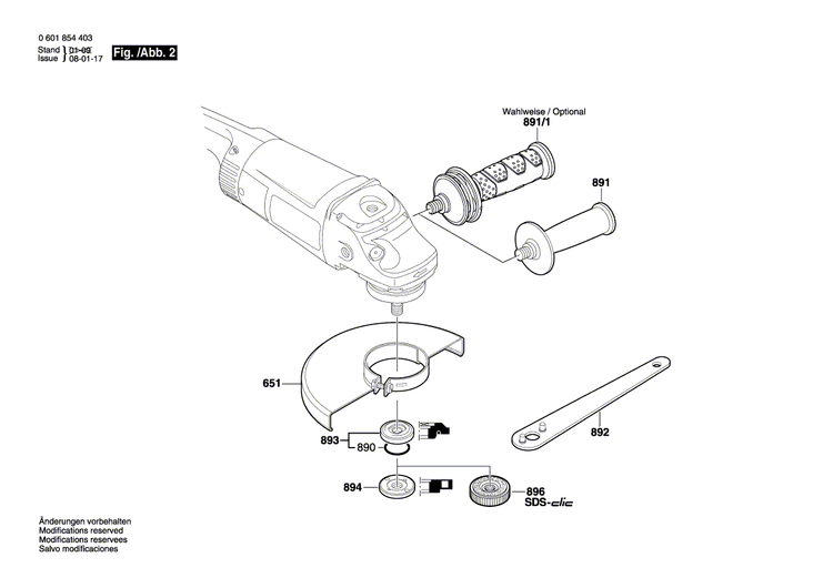 New Genuine Bosch 1605132141 Handle
