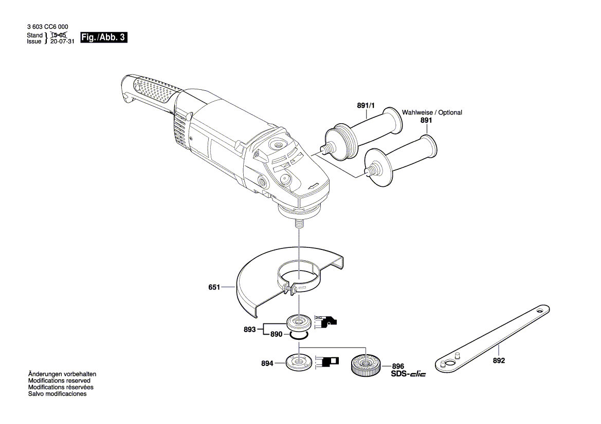 New Genuine Bosch 160513215L Handle