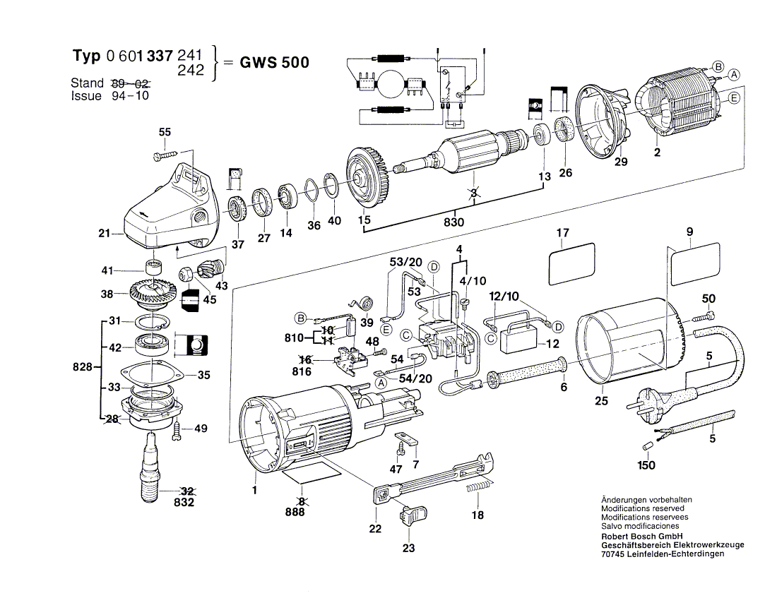 New Genuine Bosch 1605806411 Gear Housing