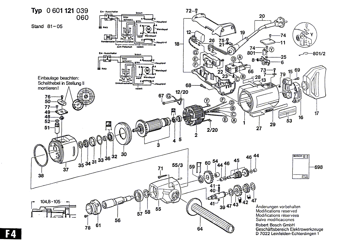 New Genuine Bosch 1606325027 Control Shaft