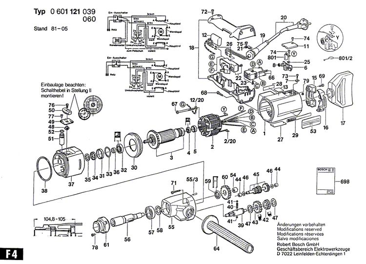 New Genuine Bosch 1606325027 Control Shaft