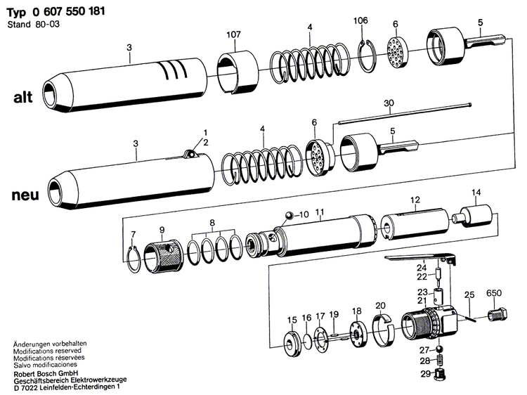 New Genuine Bosch 1607000027 Parts Set