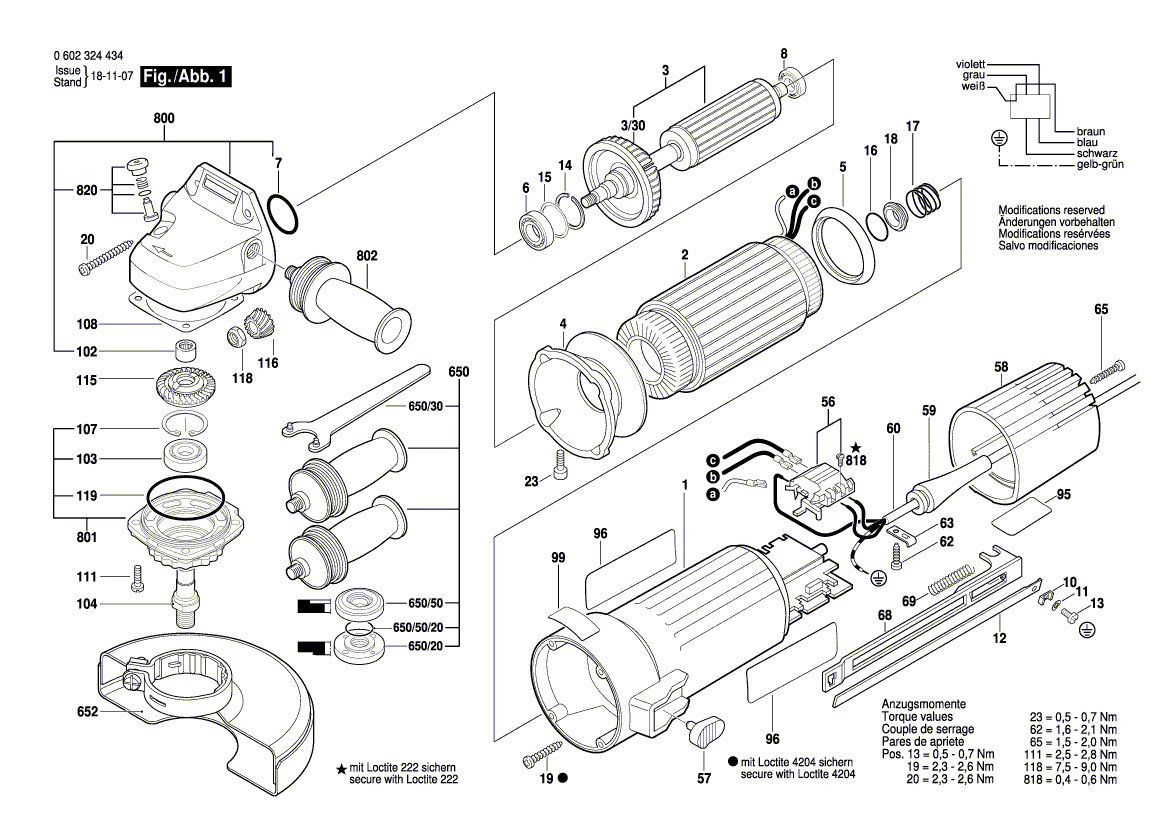 New Genuine Bosch 1607000349 Parts Set