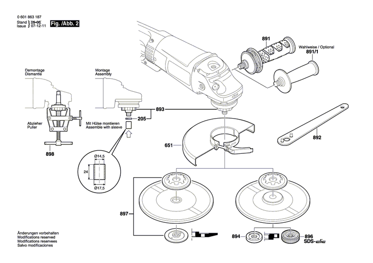 New Genuine Bosch 1607000372 Tensioner Parts Set