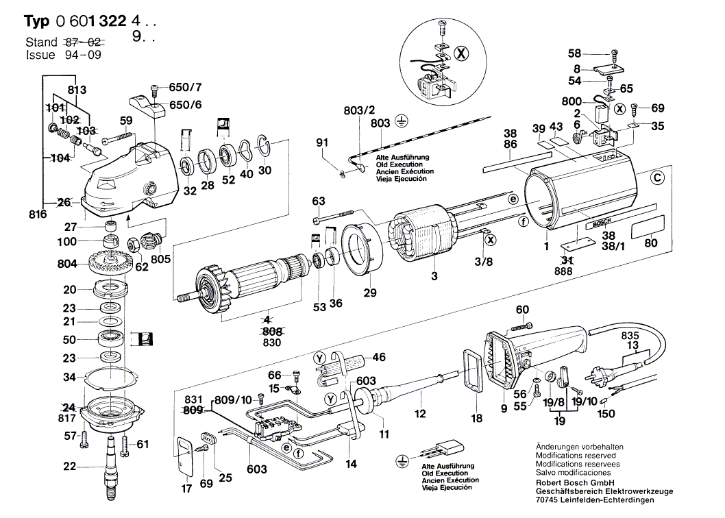New Genuine Bosch 1607000905 Parts Set