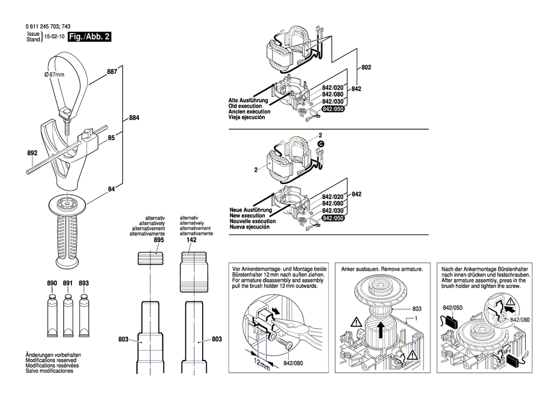 New Genuine Bosch 1607000C3W Subassembly