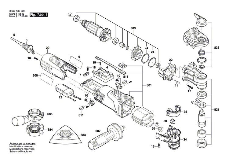 New Genuine Bosch 1607000C50 Gear Unit