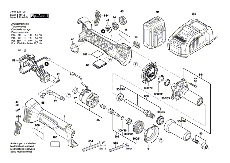 New Genuine Bosch 1607000D78 Grinding Spindle
