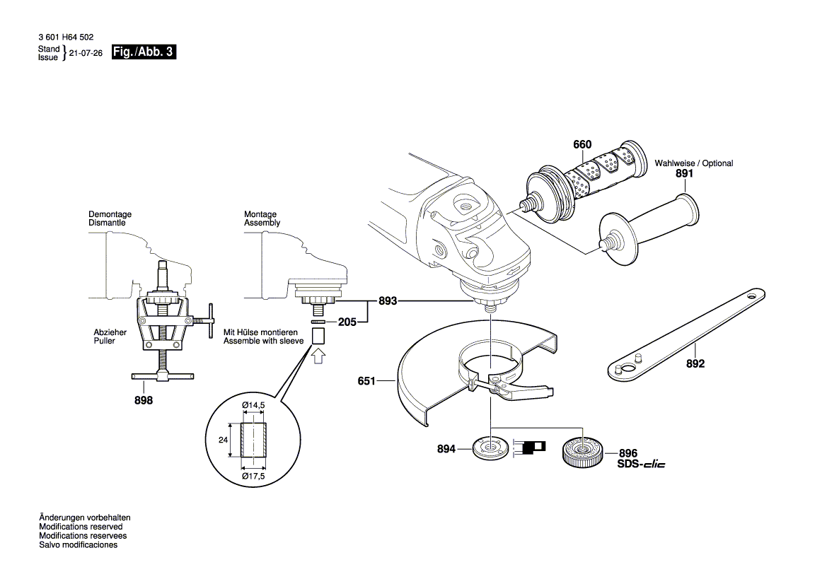 New Genuine Bosch 1607000D88 Bearing Flange