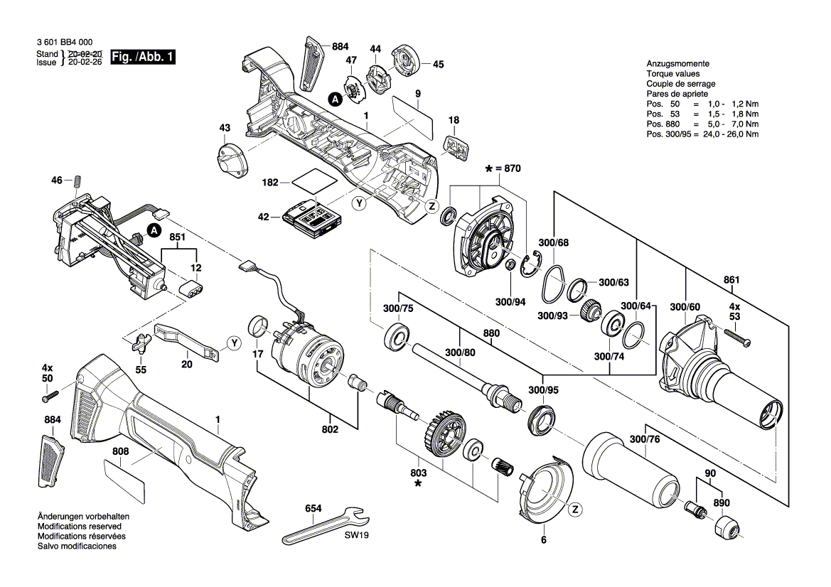 New Genuine Bosch 1607000E0C Grinding Spindle