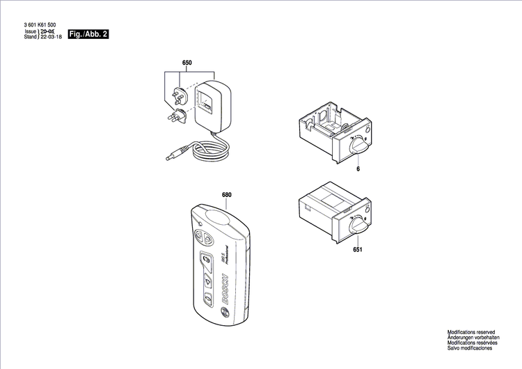 New Genuine Bosch 1607000EC7 Remote Control Unit