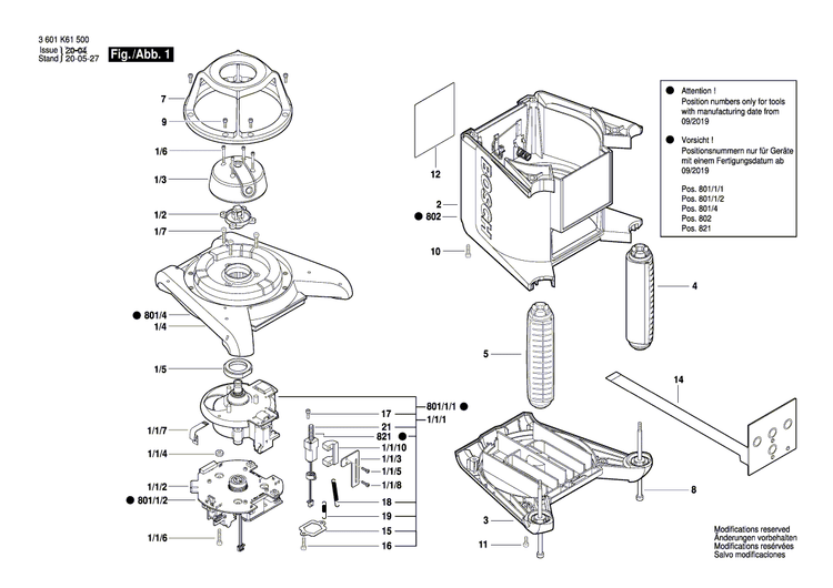 New Genuine Bosch 1607000EC7 Remote Control Unit