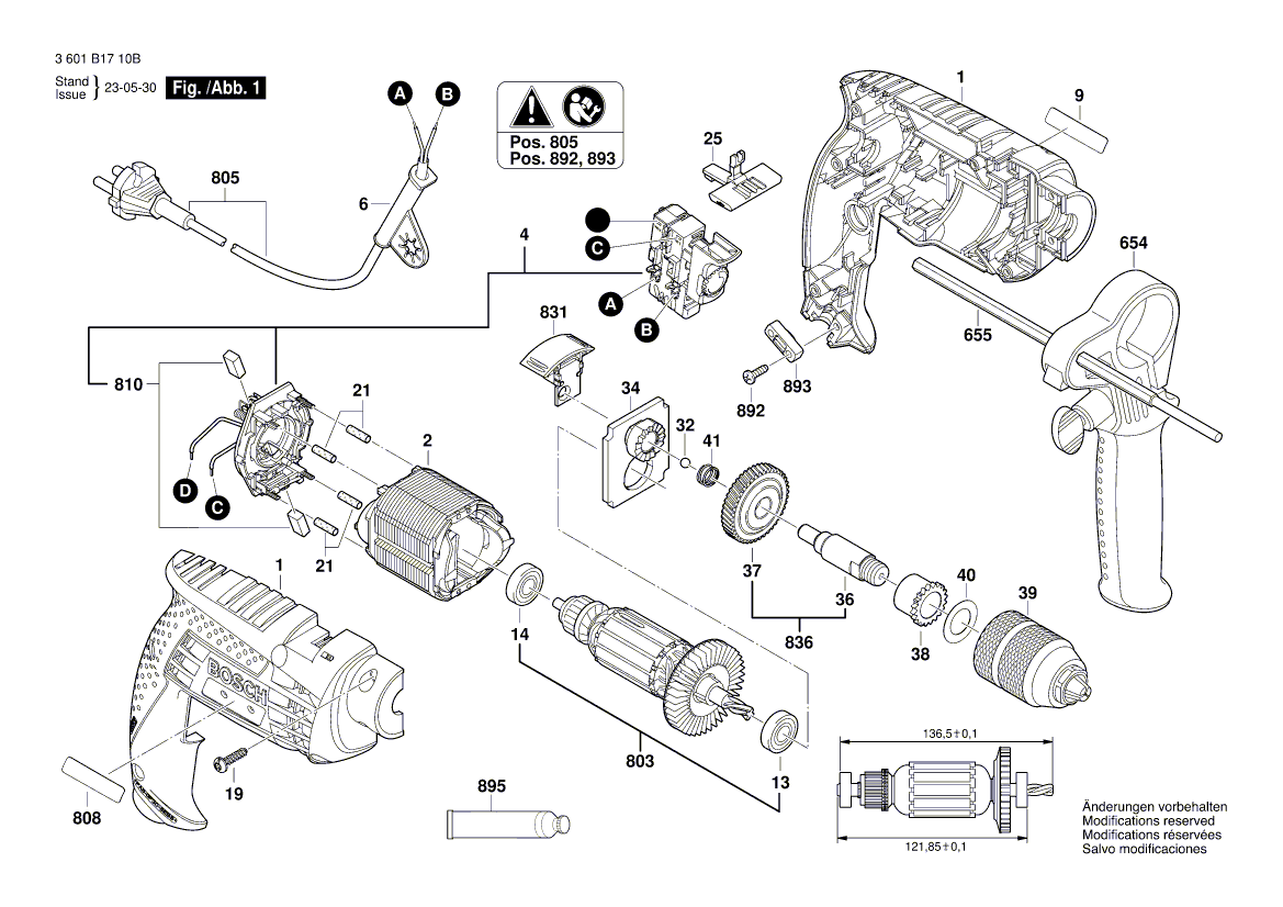 New Genuine Bosch 1607000F23 Switch