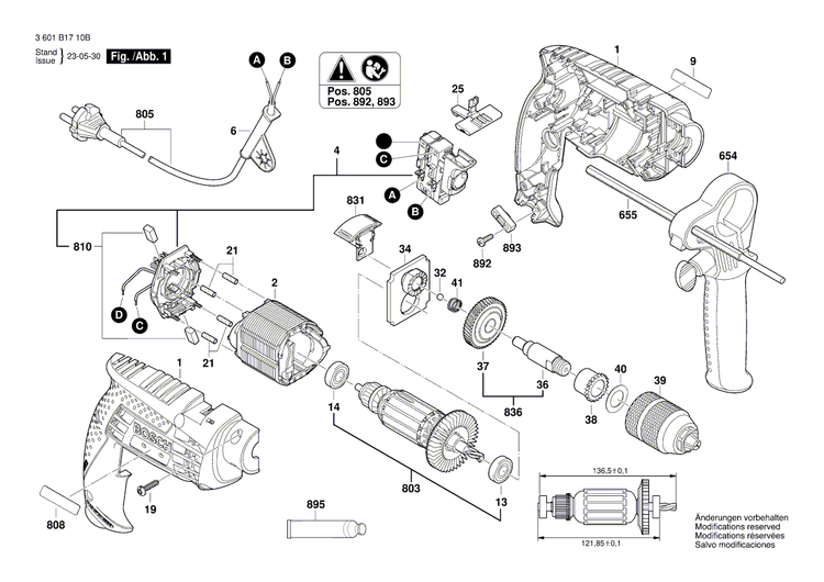 New Genuine Bosch 1607000F23 Switch