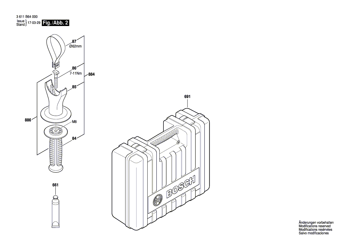 New Genuine Bosch 1607000F31 Auxiliary Handle