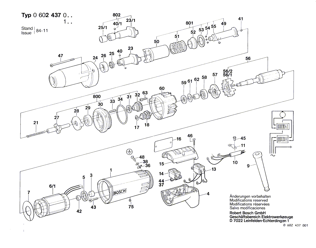 New Genuine Bosch 1607200066 Reversing Switch