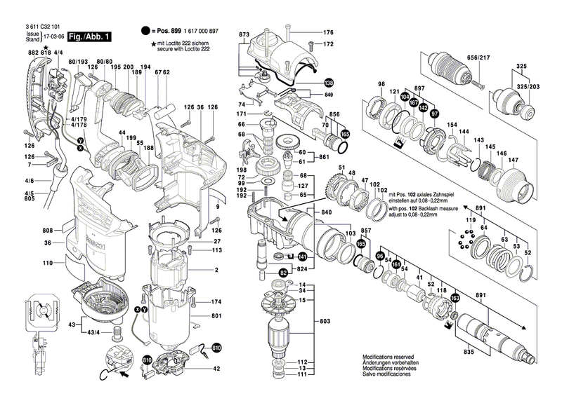 New Genuine Bosch 160720030N Switch