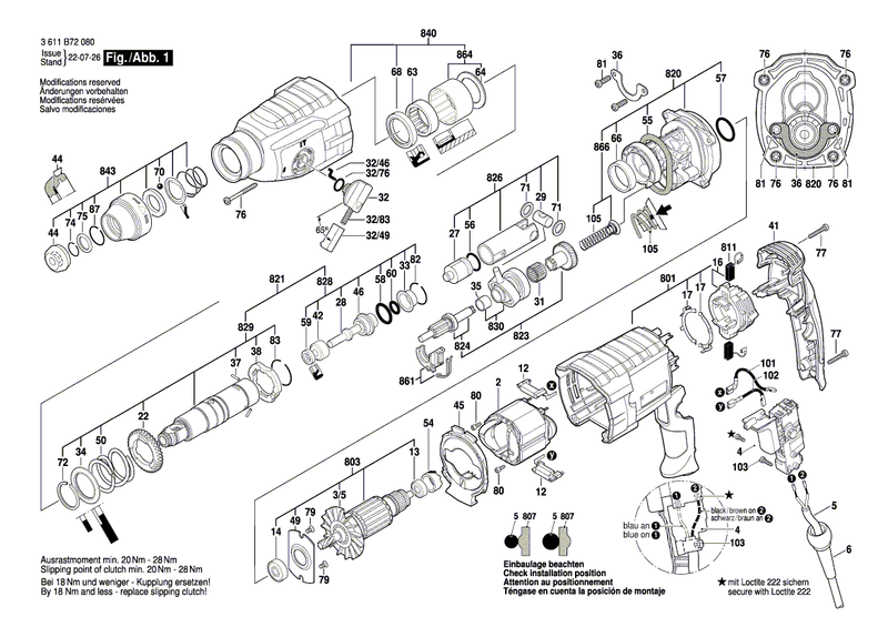 New Genuine Bosch 160720030S Switch