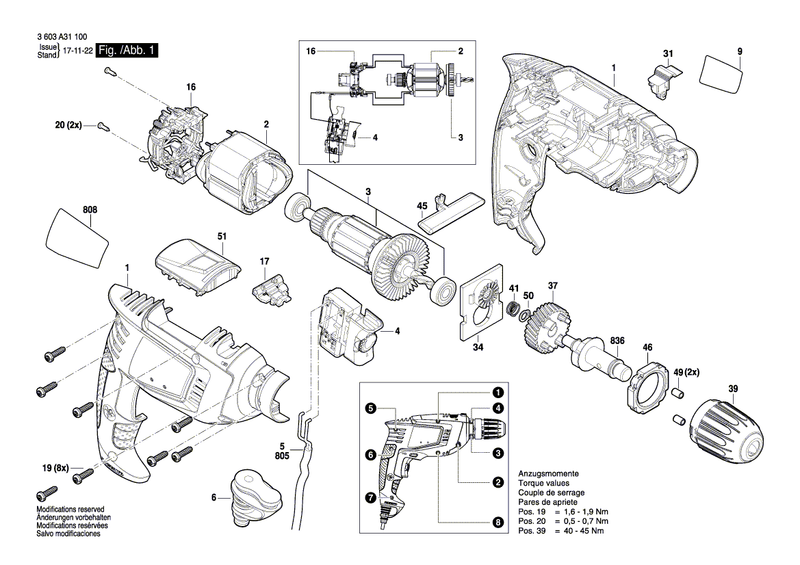 New Genuine Bosch 160720037E Switch