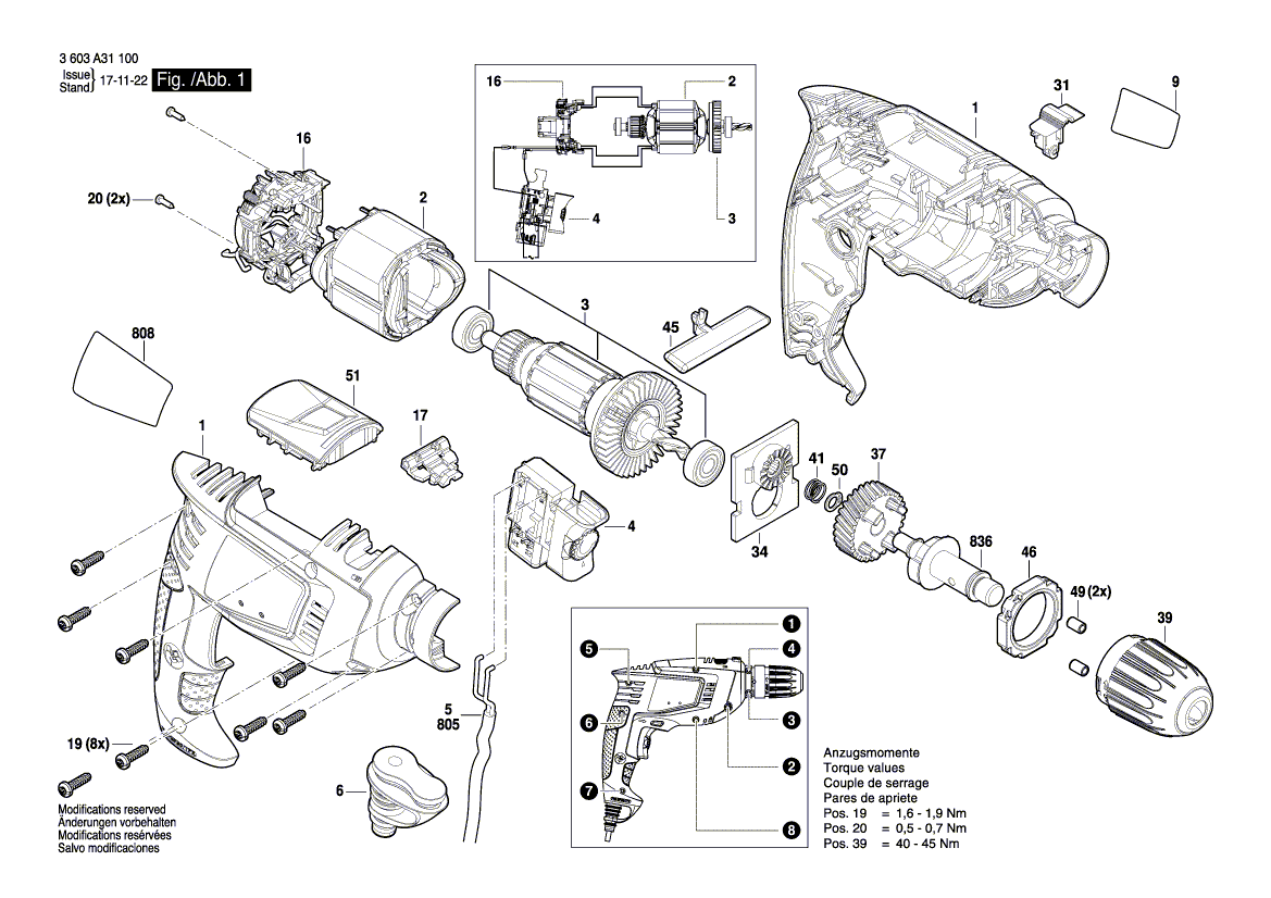 New Genuine Bosch 160720037E Switch