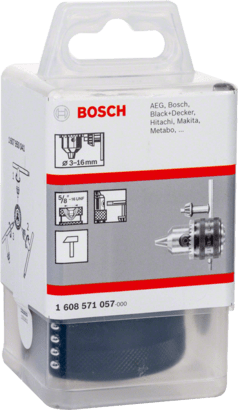 New Genuine Bosch 1608571057 Keyed Drill Chuck For rotary drills/drivers, For