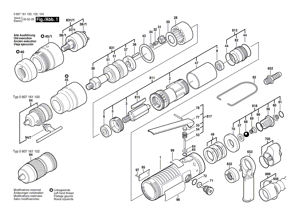 New Genuine Bosch 1608572024 Keyless Chuck
