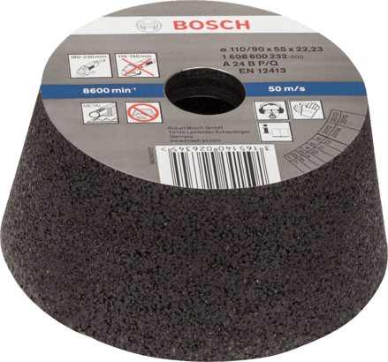 New Genuine Bosch 1608600232 Conical Cup Wheel for Metal For large angle