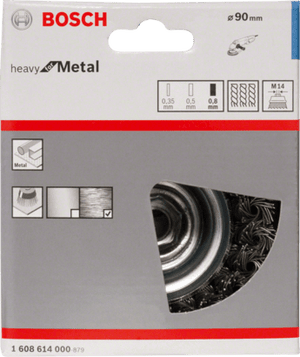 New Genuine Bosch 1608614001 Heavy for Metal Wire Cup Brush, Knotted Wire For