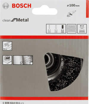 New Genuine Bosch 1608614011 Clean for Metal Wire Cup Brush, Crimped Wire For