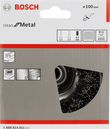 New Genuine Bosch 1608614011 Clean for Metal Wire Cup Brush, Crimped Wire For