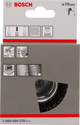 New Genuine Bosch 1609200270 Wire Cup Brush, Crimped Wire For rotary