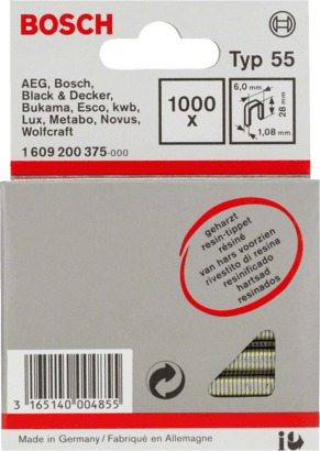 New Genuine Bosch 1609200375 Narrow Crown Staple, Type 55 For Cordless /