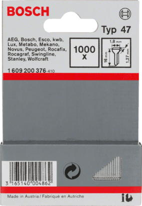 New Genuine Bosch 1609200376 Nail, Type 47 For Cordless / Pneumatic Staplers,