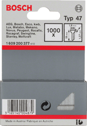 New Genuine Bosch 1609200377 Nail, Type 47 For Cordless / Pneumatic Staplers,