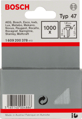 New Genuine Bosch 1609200378 Nail, Type 47 For Cordless / Pneumatic Staplers,