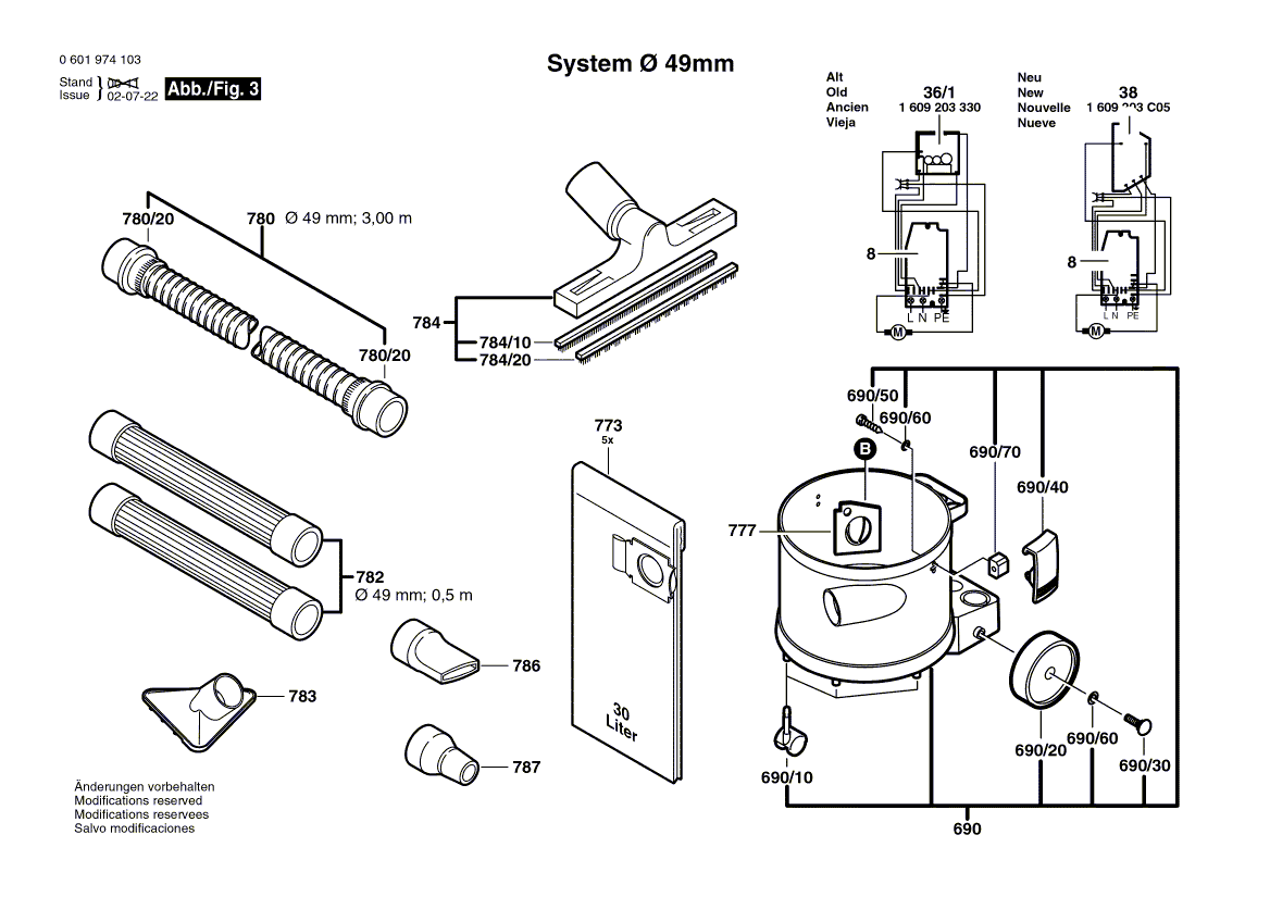 New Genuine Bosch 1609201658 On-Off Switch
