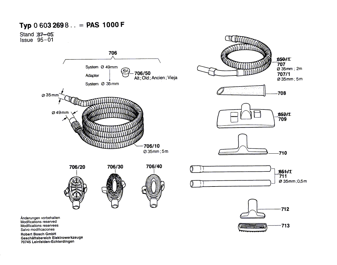 New Genuine Bosch 1609201708 Connector Cable