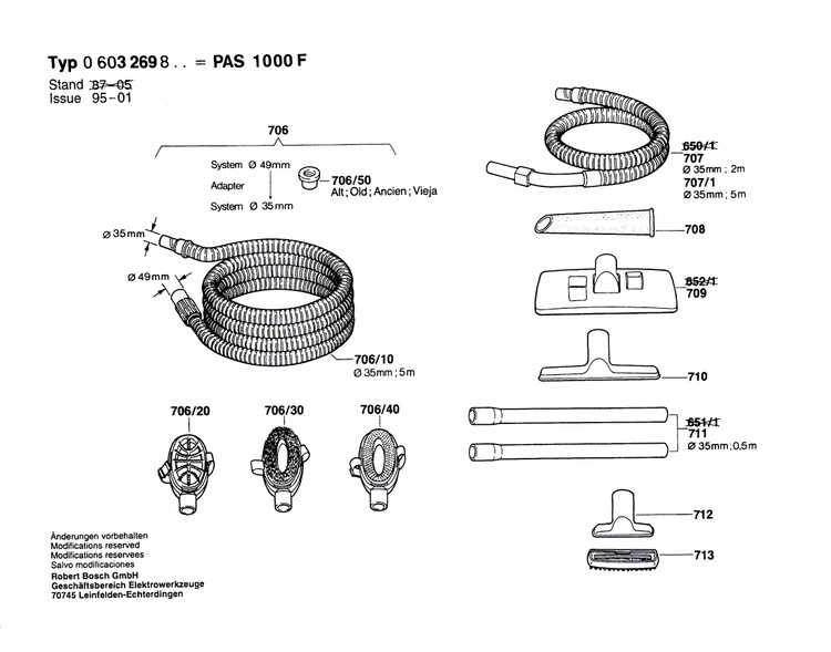New Genuine Bosch 1609201708 Connector Cable