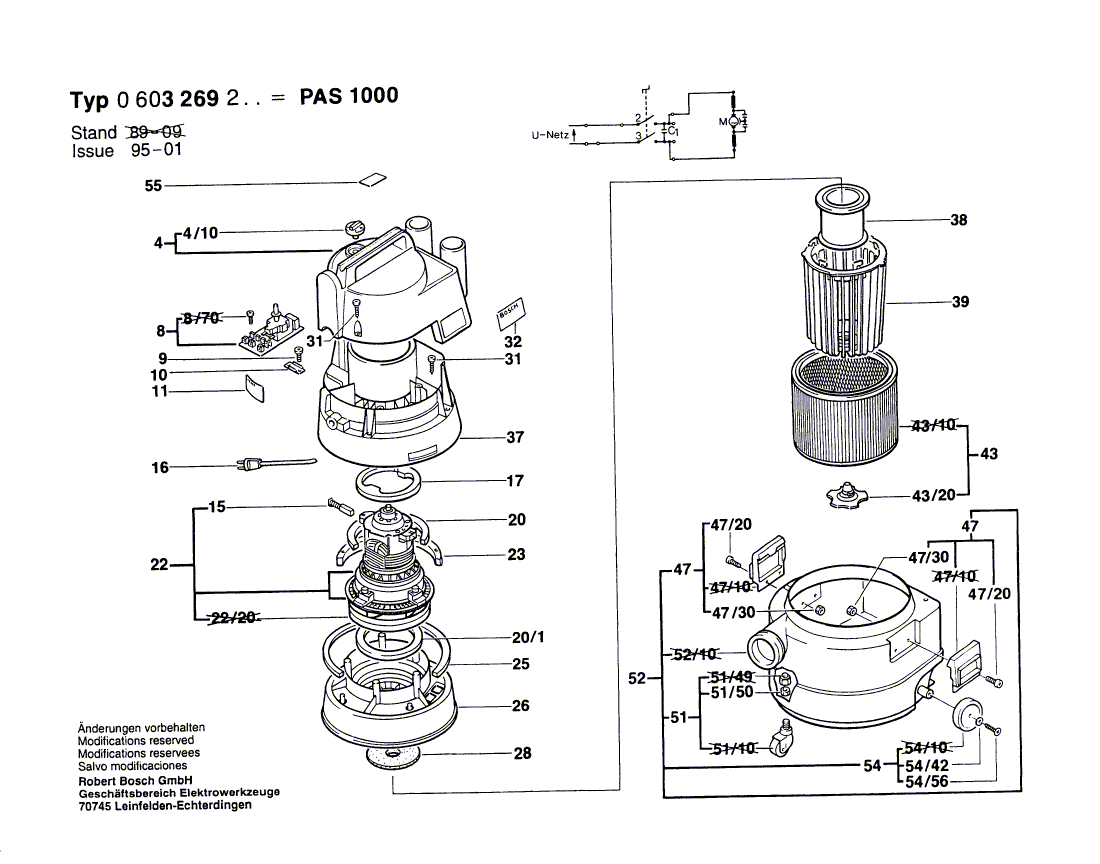 New Genuine Bosch 1609202695 Suction Blower