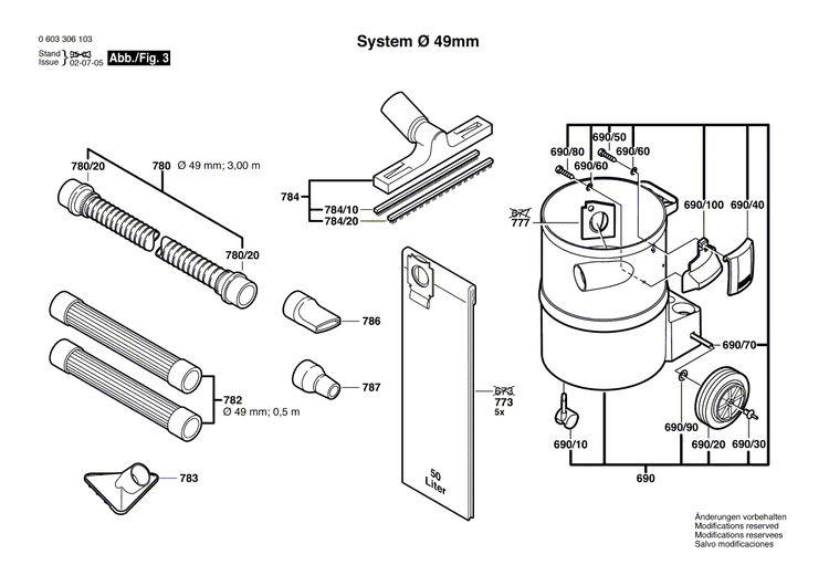 New Genuine Bosch 1609202709 Roller Axle