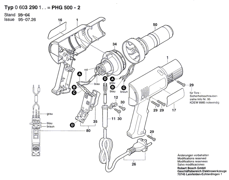 New Genuine Bosch 1609203486 Cylindrical Heating Elem