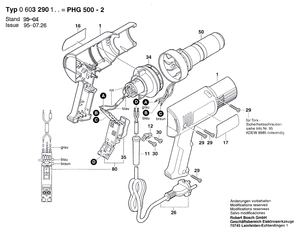 New Genuine Bosch 1609203486 Cylindrical Heating Elem
