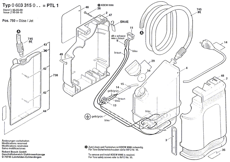 New Genuine Bosch 1609203924 Connecting Cable
