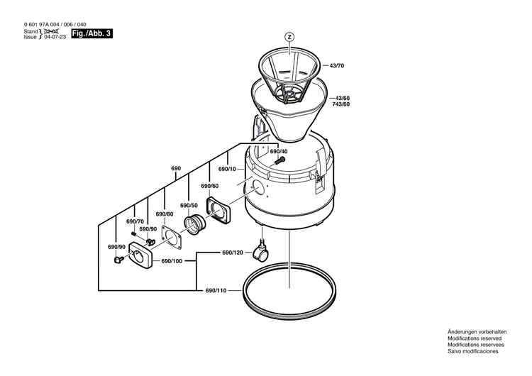 New Genuine Bosch 1609203D29 Dust container