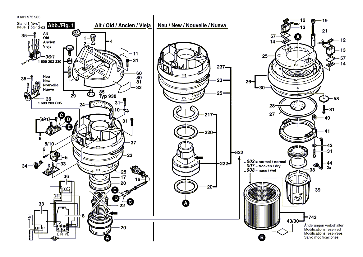 New Genuine Bosch 1609203H01 Modification Set