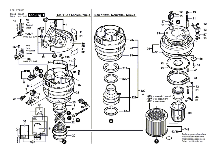 New Genuine Bosch 1609203H01 Modification Set