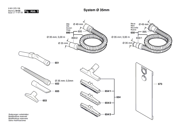 New Genuine Bosch 1609203H42 Power supply cord