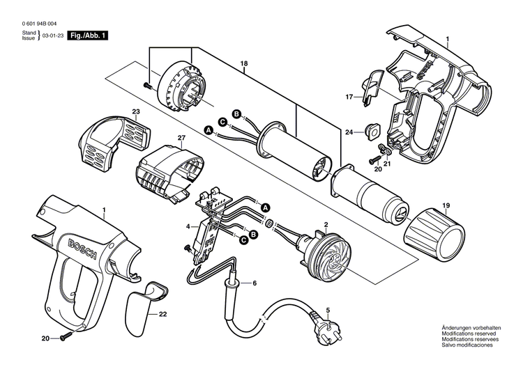 New Genuine Bosch 1609203L50 Plug-In Housing