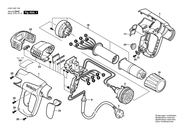 New Genuine Bosch 1609203M49 Heating Element