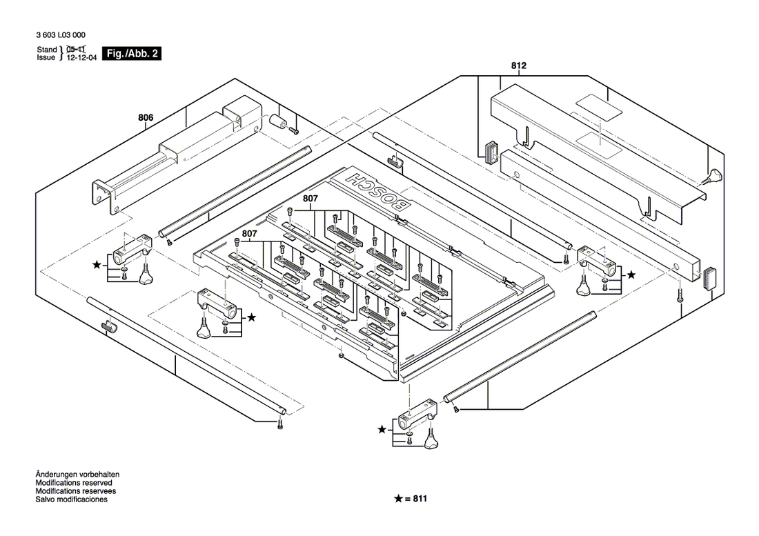 New Genuine Bosch 1609203P41 Table